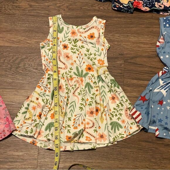 Dot Dot Smile 5 Sleeveless Twirl Dresses Floral Solid Blue Cream Pink 12-24 mos - Picture 12 of 12